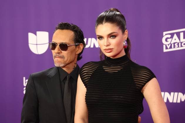 (L-R) Marc Anthony, and Nadia Ferreira arrive for the 2024 Latin American Music Awards at the Grand Garden Arena at MGM Resort and Casino in Las Vegas, Nevada on Thursday, April 25, 2024.  LAV20240425156 JAMESxATOA