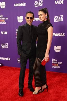 (L-R) Marc Anthony, and Nadia Ferreira arrive for the 2024 Latin American Music Awards at the Grand Garden Arena at MGM Resort and Casino in Las Vegas, Nevada on Thursday, April 25, 2024.  LAV20240425157 JAMESxATOA