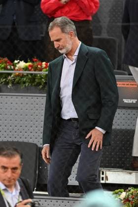 King Felipe VI At The Mutua Madrid Open King Felipe during Rafa Nadal s match at the Mutua Madrid Open on April 27, 2024, in Madrid, Spain. Photo by Jose Oliva Europa Press ABACAPRESS.COM Madrid Spain  Copyright: xEuropaxPress ABACAx
