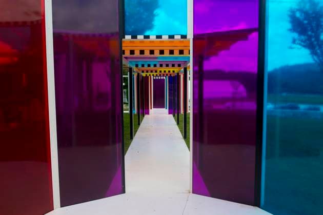 Colorful glass panels at the Tadao Ando Art Centre at the Chateau la Coste near Aix-en-Provence in the Provence, France. Colorful glass panels at the Tadao Ando Art Centre at the Chateau la Coste near Aix-en-Provence in the Provence, France.,  Copyright: xWolfgangxKaehlerx xAvalonx 0533976047