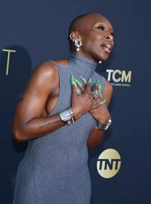 British actress Cynthia Erivo attends the 49th AFI Lifetime Achievement Award tribute gala honoring Nicole Kidman at the Dolby Theatre in the Hollywood section of Los Angeles on Saturday, April 27, 2024.  LAP2024042780 JIMxRUYMEN