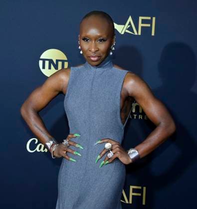 British actress Cynthia Erivo attends the 49th AFI Lifetime Achievement Award tribute gala honoring Nicole Kidman at the Dolby Theatre in the Hollywood section of Los Angeles on Saturday, April 27, 2024.  LAP2024042781 JIMxRUYMEN