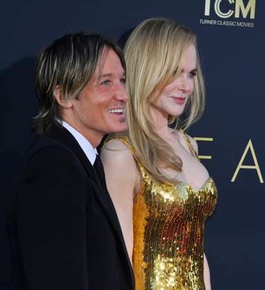 Nicole Kidman and Keith Urban attend the 49th AFI Lifetime Achievement Award tribute gala honoring Kidman at the Dolby Theatre in the Hollywood section of Los Angeles on Saturday, April 27, 2024.  LAP2024042716 JIMxRUYMEN