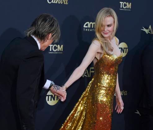 Nicole Kidman and Keith Urban attend the 49th AFI Lifetime Achievement Award tribute gala honoring Kidman at the Dolby Theatre in the Hollywood section of Los Angeles on Saturday, April 27, 2024.  LAP2024042719 JIMxRUYMEN