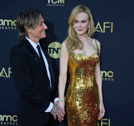 Nicole Kidman and Keith Urban attend the 49th AFI Lifetime Achievement Award tribute gala honoring Kidman at the Dolby Theatre in the Hollywood section of Los Angeles on Saturday, April 27, 2024.  LAP2024042727 JIMxRUYMEN