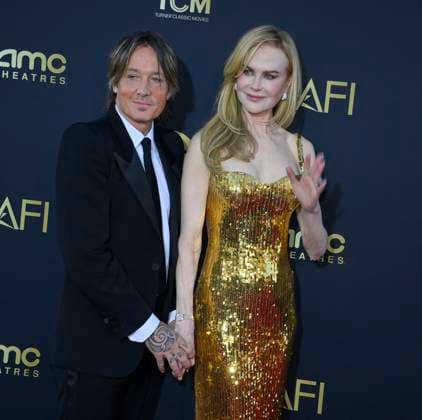 Nicole Kidman and Keith Urban attend the 49th AFI Lifetime Achievement Award tribute gala honoring Kidman at the Dolby Theatre in the Hollywood section of Los Angeles on Saturday, April 27, 2024.  LAP2024042728 JIMxRUYMEN