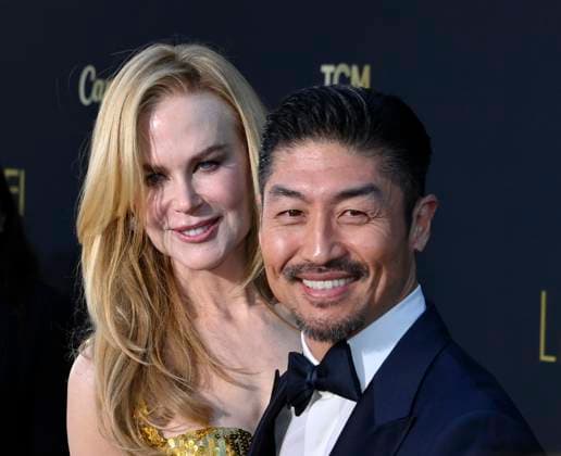 Nicole Kidman and Brian Tee attend the 49th AFI Lifetime Achievement Award tribute gala honoring Kidman at the Dolby Theatre in the Hollywood section of Los Angeles on Saturday, April 27, 2024.  LAP2024042734 JIMxRUYMEN