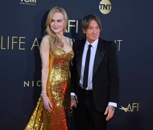 Nicole Kidman and Keith Urban attend the 49th AFI Lifetime Achievement Award tribute gala honoring Kidman at the Dolby Theatre in the Hollywood section of Los Angeles on Saturday, April 27, 2024.  LAP2024042714 JIMxRUYMEN