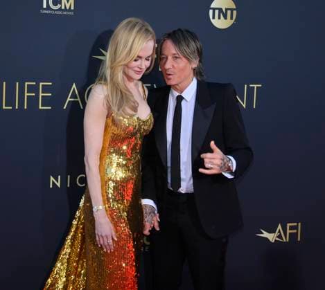 Nicole Kidman and Keith Urban attend the 49th AFI Lifetime Achievement Award tribute gala honoring Kidman at the Dolby Theatre in the Hollywood section of Los Angeles on Saturday, April 27, 2024.  LAP20240427811 JIMxRUYMEN