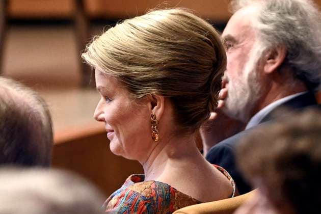 50th anniversary of the Baillet Latour Fund BRUSSELS, BELGIUM - APRIL 29: Queen Mathilde took part in the celebration of the 50th anniversary of the Baillet Latour Fund at the Palais des Académies, gave a speech and then presented the Baillet Latour Biomedical Award, which this year was dedicated to cancer research on April 29, 2024 in Brussels, Belgium, 29 04 2024 Brussels Belgium  Copyright: xDidierxLebrunx