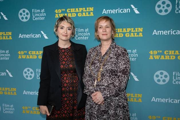 Anne Carey and Marielle Heller arrive on the red carpet at the 49th Chaplin Award Honoring Jeff Bridges at Lincoln Center on April 29, 2024 in New York City.  NYP20240429706 SerenaxXuxNing
