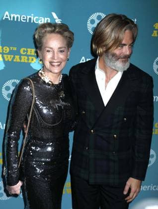 April 29, 2024, New York, New York, USA: Actors SHARON STONE and CHRIS PINE seen at the 49th Chaplin Award Gala Honoring Jeff Bridges held at Alice Tully Hall. New York USA - ZUMAk03_ 20240429_zaf_k03_084 Copyright: xNancyxKaszermanx