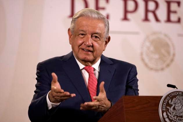 Mexiko, Andres Manuel Lopez Obrador Pressekonferenz Mexico™s President Andres Manuel Lopez Obrador Briefing Mexico™s President, Andres Manuel Lopez Obrador, speaks during a briefing conference at National Palace. on April 29, 2024, Mexico City, Mexico. (Photo by Luis Barron Eyepix Group) Copyright: xLuisxBarronx xEyepixxGroupx LB_29042024_118640