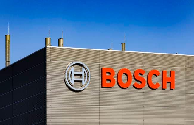 30 04 2024, Germany, Saxony, Dresden, on the photo the company logo at Robert Bosch Semiconductor Manufacturing Dresden GmbH, Robert Bosch Ring 1, 01109 Dresden