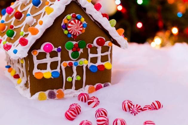 Gingerbread house Gingerbread house with round peppermint candies. Copyright: xwww.arinahabich.com