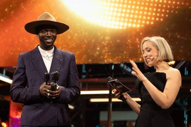 FOCUS COVERAGE REQUESTED TO BELGA - Winner Film Belgian Musician And Director Baloji pictured during the award ceremony of the Ultimas23 , Flemish culture prizes, Tuesday 30 April 2024, in Lint.  JAMESxARTHURxGEKIERE 91867753