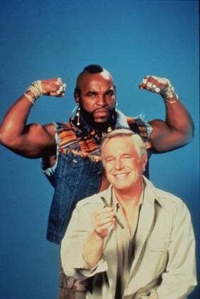 Back: MR T (Lawrence Tero) and Front: GEORGE PEPPARD American Actors Stars of the TV series The A-Team COMPULSORY CREDIT: UPPA Photoshot Photo CAB 160792 22.08.1983 Back: MR T (Lawrence Tero) and Front: GEORGE PEPPARD American Actors Stars of the TV series The A-Team ,  Copyright: x xuppa.co.ukx xAvalonx 0715129141