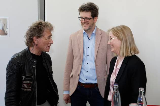 Peter Maffay, Dirk Schlesinger and Judith Marquard at the press conference for the premiere of the fulldome experience of the music show Tabaluga und die Zeichen der Zeit at the Halle Saale Planetarium , 02 05 2024 Foto:xR.xStoffelsx xFuturexImagex tabaluga_4503