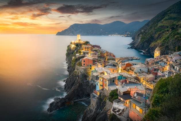Picturesque Vernazza Village in Italy s Cinque Terre at Sunset Italy, Liguria, Vernazza CR_BLYB240426C7-1406898-01