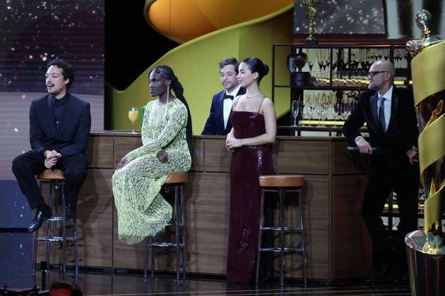 German Film Award 2024 Ivy Quainoo Aurel Mertz, Gizem Emre, Tobias Krell Checker Tobi and Jürgen Vogel at the Lola German Film Award 2024 ceremony at the Theater am Potsdamer Platz in Berlin 03 05 2024 Copyright: xEventpressx