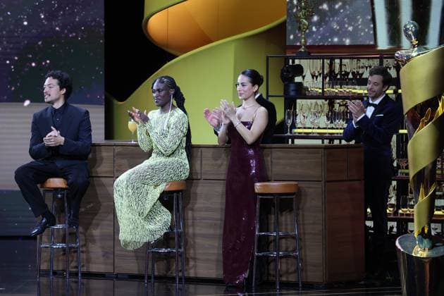 German Film Award 2024 Ivy Quainoo Aurel Mertz, Gizem Emre, Tobias Krell Checker Tobi and Jürgen Vogel at the Lola German Film Award 2024 ceremony at the Theater am Potsdamer Platz in Berlin 03 05 2024 Copyright: xEventpressx