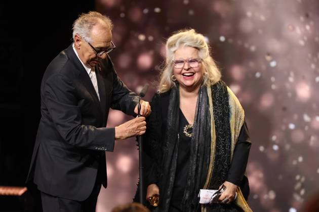 German Film Award 2024 Dieter Kosslick and Hanna Schygulla at the Lola German Film Award 2024 ceremony at the Theater am Potsdamer Platz in Berlin 03 05 2024 Copyright: xEventpressx