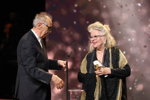 German Film Award 2024 Dieter Kosslick and Hanna Schygulla at the Lola German Film Award 2024 ceremony at the Theater am Potsdamer Platz in Berlin 03 05 2024 Copyright: xEventpressx