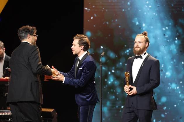 German Film Award 2024 Tobias Krell Checker Tobi and BEST VISUAL EFFECTS Kariem Saleh, Adrian Meyer Â- THE THEORY OF EVERYTHING at the Lola German Film Award 2024 ceremony at the Theater am Potsdamer Platz in Berlin 03 05 2024 Copyright: xEventpressx