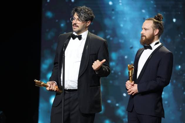 German Film Award 2024 Tobias Krell Checker Tobi and BEST VISUAL EFFECTS Kariem Saleh, Adrian Meyer Â- THE THEORY OF EVERYTHING at the Lola German Film Award 2024 ceremony at the Theater am Potsdamer Platz in Berlin 03 05 2024 Copyright: xEventpressx