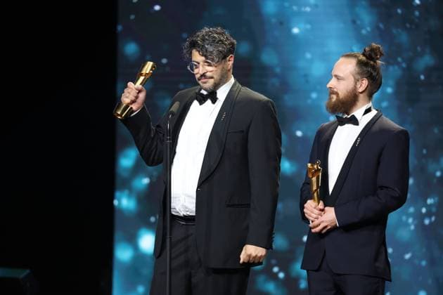 German Film Award 2024 Tobias Krell Checker Tobi and BEST VISUAL EFFECTS Kariem Saleh, Adrian Meyer Â- THE THEORY OF EVERYTHING at the Lola German Film Award 2024 ceremony at the Theater am Potsdamer Platz in Berlin 03 05 2024 Copyright: xEventpressx