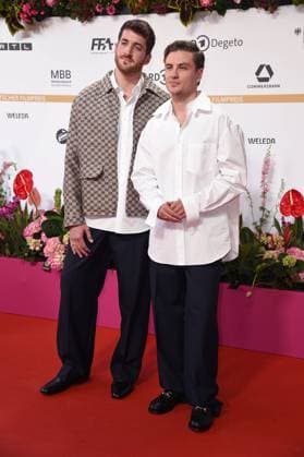 Jannik Schümann with friend Felix Kruck DEUTSCHER FILMPREIS 2024 at the Theater am Potsdamer Platz on 03 05 2024 Red Carpet