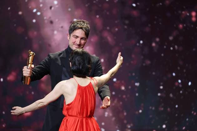 German Film Award 2024 Ilker Catak and BEST DIRECTOR AysÌße Polat Â- IM TOTEN WINKEL at the Lola German Film Award 2024 ceremony at the Theater am Potsdamer Platz in Berlin 03 05 2024 Copyright: xEventpressx