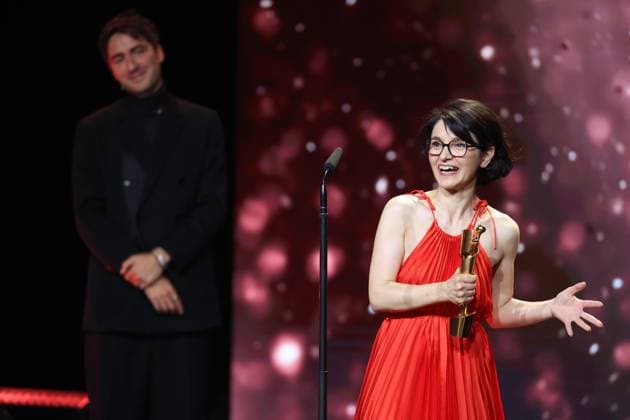 German Film Award 2024 Ilker Catak and BEST DIRECTOR AysÌße Polat Â- IM TOTEN WINKEL at the Lola German Film Award 2024 ceremony at the Theater am Potsdamer Platz in Berlin 03 05 2024 Copyright: xEventpressx