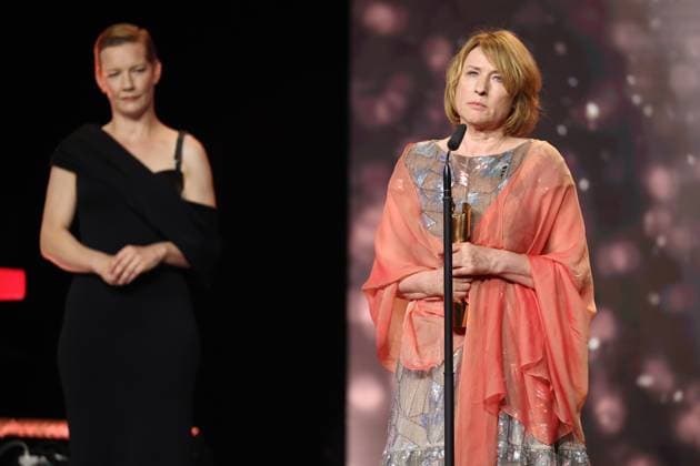German Film Award 2024 BEST FEMALE HEADLINE Corinna Harfouch Â- STERBEN at the Lola German Film Award 2024 ceremony at the Theater am Potsdamer Platz in Berlin 03 05 2024 Copyright: xEventpressx