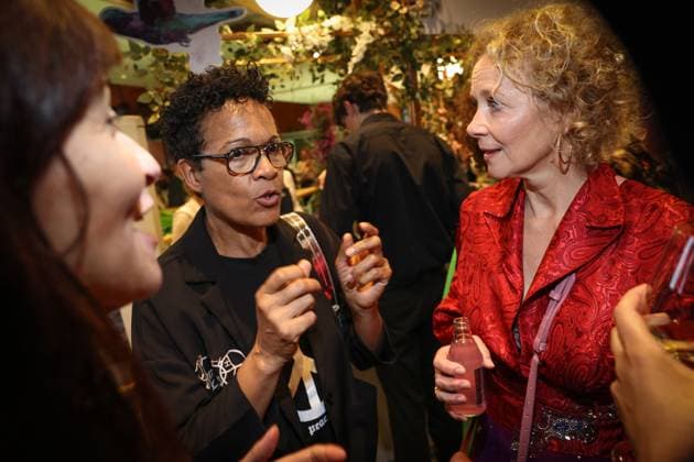 German Film Award 2024 Mo Asumang and Katja Riemann at the party at the Lola German Film Award 2024 ceremony at the Theater am Potsdamer Platz in Berlin Date 03 05 2024 Copyright: xEventpressx