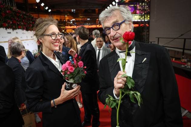 German Film Award 2024 Wim Wenders and Donata Wenders take flowers with them at the party at the Lola German Film Award 2024 ceremony at the Theater am Potsdamer Platz in Berlin Date 03 05 2024 Copyright: xEventpressx
