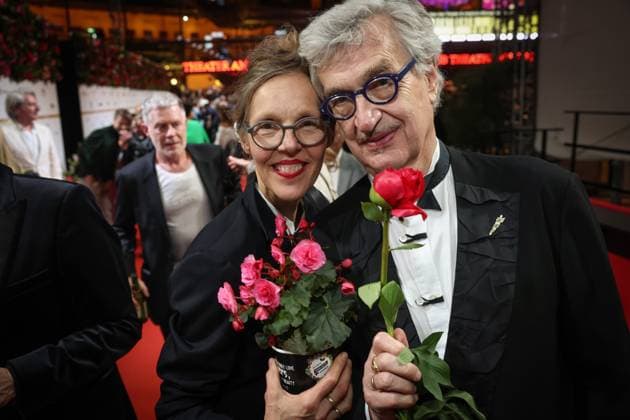 German Film Award 2024 Wim Wenders and Donata Wenders take flowers with them at the party at the Lola German Film Award 2024 ceremony at the Theater am Potsdamer Platz in Berlin Date 03 05 2024 Copyright: xEventpressx