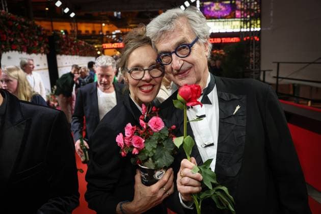 German Film Award 2024 Wim Wenders and Donata Wenders take flowers with them at the party at the Lola German Film Award 2024 ceremony at the Theater am Potsdamer Platz in Berlin Date 03 05 2024 Copyright: xEventpressx