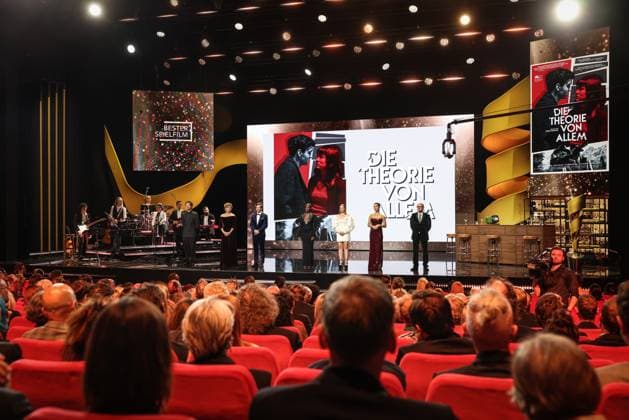 German Film Award 2024 Ivy Quainoo Aurel Mertz, Gizem Emre, Tobias Krell Checker Tobi , Margarita Broich and Jasna Fritzi Bauer at the Lola German Film Award 2024 ceremony at the Theater am Potsdamer Platz in Berlin 03 05 2024 Copyright: xEventpressx