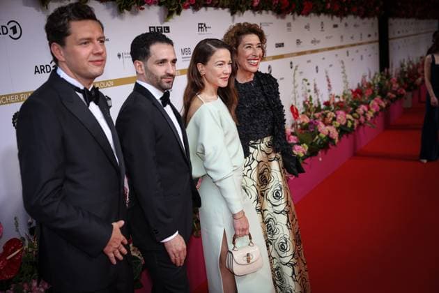 German Film Award 2024 Hannah Herzsprung, Adele Neuhauser, Hassan Akkouch , Christian Friedel on the red carpet at the Lola German Film Award 2024 ceremony at the Theater am Potsdamer Platz in Berlin Date 03 05 2024 Copyright: xEventpressx