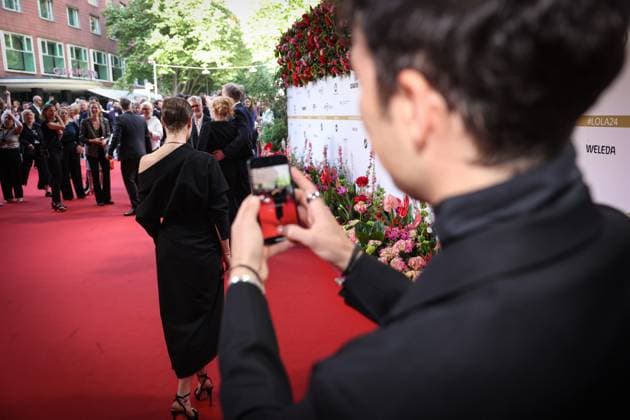 German Film Award 2024 Ilker Catak and Leonie Benensch on the red carpet at the Lola German Film Award 2024 ceremony at the Theater am Potsdamer Platz in Berlin Date 03 05 2024 Copyright: xEventpressx