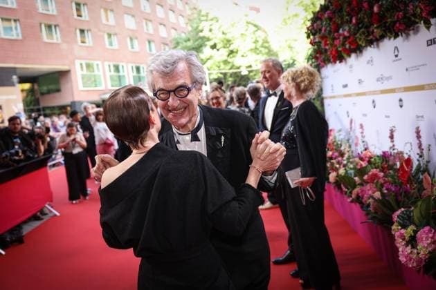 German Film Award 2024 Leonie Benensch Wim Wenders on the red carpet at the Lola German Film Award 2024 ceremony at the Theater am Potsdamer Platz in Berlin Date 03 05 2024 Copyright: xEventpressx