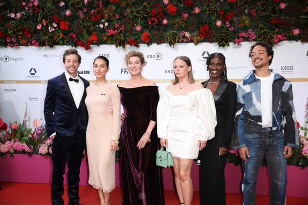 German Film Award 2024 Tobias Krell, Gizem Emre, Margarita Broich, Jasna Fritzi Bauer, Ivy Quainoo and Aurel Mertz at the German Film Award 2024 at the Theater am Potsdamer Platz on 03 05 2024 in Berlin Copyright: xEventpressxKochanx