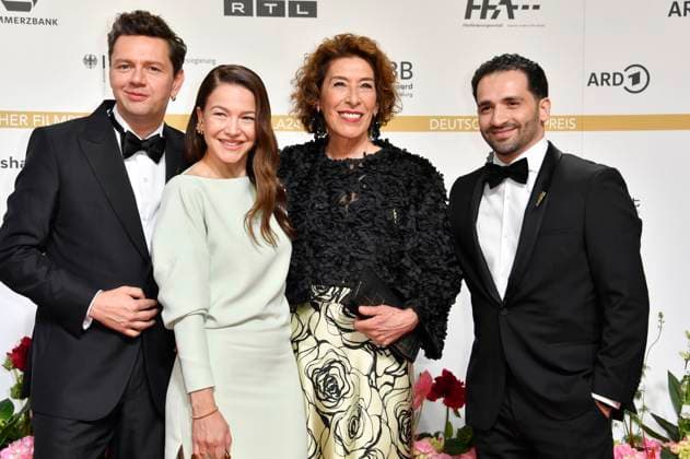 Christian Friedel, Hannah Herzsprung, Adele Neuhauser and Hassan Akkouch at the 74th German Film Awards 2024 ceremony at the Theater am Potsdamer Platz Berlin, 03 05 2024 Foto:xN.xKubelkax xFuturexImagex filmpreis2024_4050
