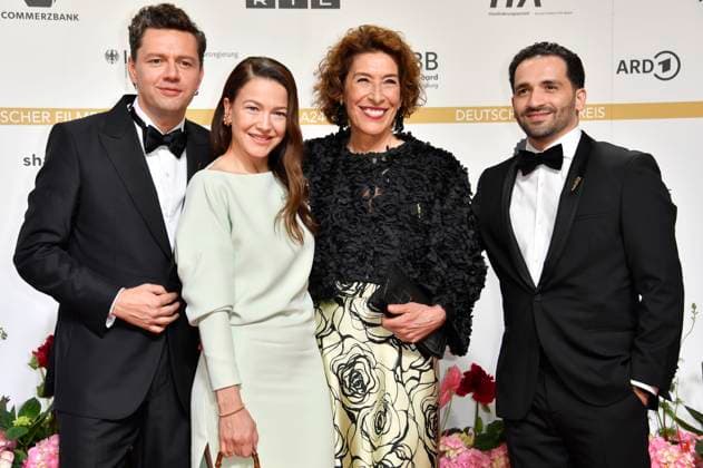 Christian Friedel, Hannah Herzsprung, Adele Neuhauser and Hassan Akkouch at the 74th German Film Awards 2024 ceremony at the Theater am Potsdamer Platz Berlin, 03 05 2024 Foto:xN.xKubelkax xFuturexImagex filmpreis2024_4051