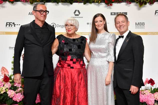Albert Ostermaier, Claudia Roth, Alexandra Maria Lara and Florian Gallenberger at the 74th German Film Awards 2024 ceremony at the Theater am Potsdamer Platz Berlin, 03 05 2024 Foto:xN.xKubelkax xFuturexImagex filmpreis2024_4089