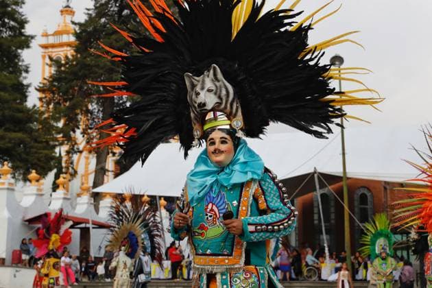 Participants take part during the last day of the annual Tlaxcala carnival, one of the most important folkloric and cultural events in the State of Tlaxcala, named Intangible Cultural Heritage of the State of Tlaxcala in 2013. Mexico City USA - ZUMAe321 20240504_zia_e321_017 Copyright: xESSENExHERNANDEZx