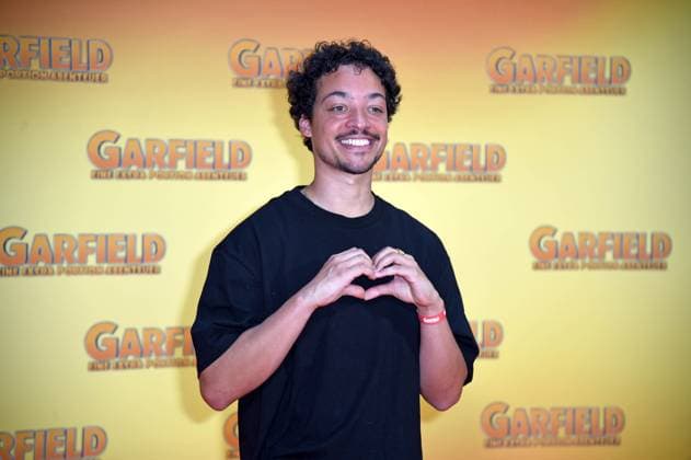 Entertainment Themen der Woche KW18 Entertainment Bilder des Tages Aurel Mertz bei der Deutschlandpremiere von GARFIELD EINE EXTRA PORTION ABENTEUER im Kino in der Kulturbrauerei am 05.05.2024 *** Aurel Mertz at the German premiere of GARFIELD EINE EXTRA PORTION ABENTEUER at the cinema in the Kulturbrauerei on 05 05 2024
