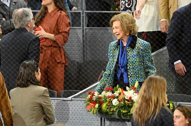 Royal Attend Mutua Open Final - Madrid Queen Sofia attends the final of the Mutua Madrid Open tournament being held at the Caja Magica between the Canadian Felix Auger Aliassime and the Russian Andrei Rublev, on May 5, 2024, in Madrid (Spain). Photo by Francisco Guerra Europa Press ABACAPRESS.COM Madrid Spain  Copyright: xEuropaxPress ABACAx