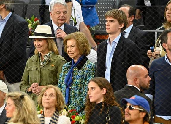 Royal Attend Mutua Open Final - Madrid Infanta Elena, Queen Sofia and Miguel Urdangarin attend the final of the Mutua Madrid Open tournament being held at the Caja Magica between Canadian Felix Auger Aliassime and Russian Andrei Rublev, on May 5, 2024, in Madrid (Spain). Photo by Francisco Guerra Europa Press ABACAPRESS.COM Madrid Spain  Copyright: xEuropaxPress ABACAx